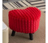 Mesa plegable multifuncional, Banco otomano redondo de felpa con ruedas y respaldo, taburete tapizado suave y cómodo en forma de corazón, reposapiés de sofá pequeño cúbico, asiento adicional for sala