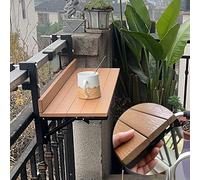 Mesa plegable multifuncional, consola expandible montada en la pared para jardines al aire libre, barandilla de patio, diseño que ahorra espacio (color: madera)