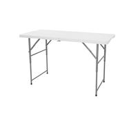 Mesa Plegable Multifuncional de Altura Regulable 122 x 60 x 50-74cm, con asa para su Desplazamiento