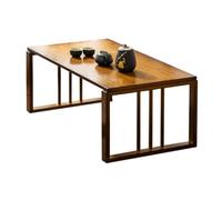 Mesa plegable multifuncional, mesa de café japonesa vintage de bambú para sentarse en el suelo, escritorio de picnic portátil para salón, tatami, té, meditación, comedor(100 cm/39,3 in)