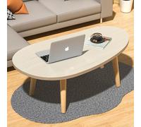 Mesa plegable multifuncional, mesa de centro de madera pequeña ovalada, moderna mesa central para sala de estar, oficina en casa, escritorio de piso bajo para sentarse en el suelo (arce, 23.62