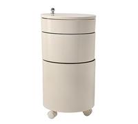 Mesa plegable multifuncional, Mesita de noche redonda con cajones, mesa auxiliar de 2 o 3 niveles con armario de almacenamiento, moderna mesita de noche con puertas correderas for dormitorio y sala de