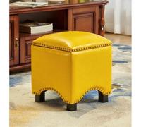 Mesa plegable multifuncional, Reposapiés otomano con almacenamiento, taburetes de cuero con patas, reposapiés otomano con almohadillas antideslizantes, pequeño reposapiés debajo del escritorio, otoman