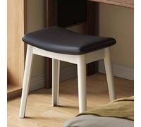 Mesa plegable multifuncional, Taburete de tocador con cojín de silla de montar, taburete de tocador moderno, banco otomano for piano, reposapiés otomano de madera maciza, asiento tapizado, pequeño tab