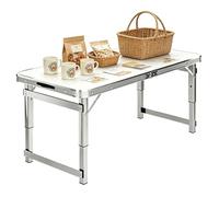 Mesa plegable para acampar, mesa de comedor rectangular portátil, mesa plegable con patas plegables y asa de transporte, mesas de aluminio para camping, picnic, oficina, fiesta, (verde)(Blanco,70cm)