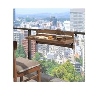 Mesa plegable para balcón, mesa de barandilla para exteriores, resistente a la intemperie, diseño de abrazadera para balcones, ahorra espacio, perfecta para espacios pequeños (90 x 25 cm de largo)