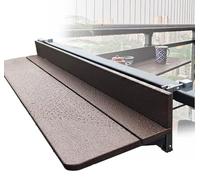 Mesa plegable para balcón montada en la pared con estantes retráctiles, mesa plegable compacta para patio (39.3 x 10.6 pulgadas), pequeña mesa de bistró para exteriores que ahorra espacio