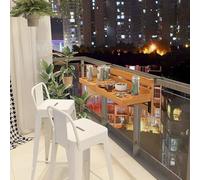 Mesa Plegable para barandilla de balcón - Mesa de Comedor Exterior Ajustable para terraza y Patio - Mesa de Bar compacta de 23,6" Que Ahorra Espacio para jardín y balcón - Escritorio plegabl