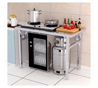 Mesa plegable para barbacoa al aire libre, banco de trabajo de acero inoxidable, mesa de preparación resistente, patas ajustables, ahorro de espacio, no requiere montaje, mesa de embalaje portátil