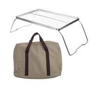 Mesa plegable para barbacoa de acero inoxidable, mesa de parrilla con patas, mesas de camping, equipo de camping plegable, estante para estufa, parrillas de mochilero, puente