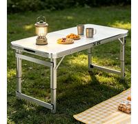 Mesa Plegable para Parrilla de Eventos, Mesa Multiusos para Interiores y Exteriores, Plegable por la Mitad, Color Azul | Mesas portátiles para preparación de Alimentos, Banco de Trabajo rect