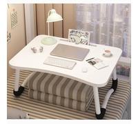 Mesa Plegable para Portátil Escritorio para Cama o Sofá Bandeja Multifuncional para Estudio, Trabajo, Desayuno Ideal para Jóvenes en Casa o Viaje(SIN Cajon, Blanco)