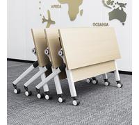 Mesa plegable para sala de conferencias, mesas de conferencias versátiles abatibles, soluciones portátiles y plegables para reuniones dinámicas, capacitaciones, aulas y oficinas (roble dorado, 55 x 20