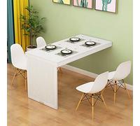 Mesa Plegable Pared Mesa Cocina Plegable Invisible montada en la Pared de Madera Maciza, Escritorio de Computadora Flotante, Barra Convertible