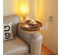 Mesa plegable pequeña redonda montada en la pared, mesa plegable flotante montada en la pared con diseño giratorio y retráctil de 180°, escritorio plegable que ahorra espacio para dormitorio, sala de