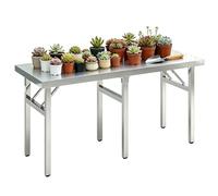 Mesa plegable portátil de acero inoxidable, estación de preparación de trabajo plegable de grado comercial, banco de trabajo resistente plantación, servicio de alimentos y cocina casera(160x60x75cm)