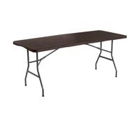 7H SEVEN HOUSE Mesa Plegable Rectangular Efecto Madera 180x74x74cm 7house