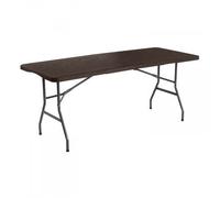 Mesa plegable rectangular efecto madera 180x74x74cm thinia home