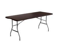 Mesa Plegable Rectangular Efecto Ratán 180x74x74cm 7house