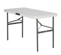 Mesa Plegable Rectangular Ultrarresistente con Tablero 54 Mm, 122x61x74 Cm, Crema