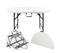 Mesa Plegable Redonda De Plástico,Mesa Portátil For Exteriores,Mesa Plegable For Picnic Al Aire Libre Con Asa,Ideal For Picnics Familiares,Barbacoas,Jardines Y Patios(White 180cm/70.8in)