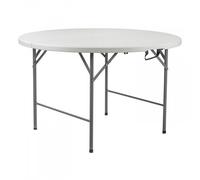 Mesa plegable redonda efecto granito blanco ø150x74cm thinia home