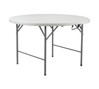 Mesa Plegable Redonda Efecto Granito Blanco Ø150x74cm Thinia Home Blanco