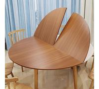 Mesa plegable redonda grande portátil de 4 pliegues, mesa auxiliar multifuncional para café, tarjetas, mesa auxiliar para comedor y fiestas, escritorio temporal de madera (teca amarilla, 2,2 m)