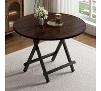 Mesa Plegable Redonda, Mesa Plegable For Picnic Al Aire Libre, Mesa Portátil For Exteriores Con Estructura De Metal, Adecuada For Fiestas, Balcones(Walnut,80cm/31.5in)