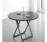 Mesa plegable redonda moderna, diseño minimalista con patas de metal para uso en interiores y exteriores, portátil y elegante mesa de comedor y portátil