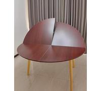 Mesa plegable redonda para uso en interiores y exteriores - Mesa de bistró de madera de 139 cm, mesa circular portátil para bodas, eventos, mahjong y bufés - Diseño sin patas, solución que ahorra esp