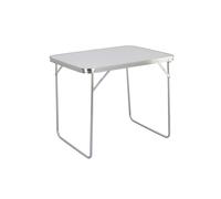 MESA PLEGABLE REGULABLE EN ALTURA PARA JARDÍN CAMPING 80X60CM DE METAL BLANCO