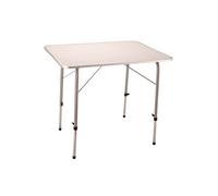 MESA PLEGABLE REGULABLE EN ALTURA PARA JARDÍN CAMPING 80X60CM METAL BLANCO