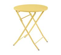 Mesa plegable sande circular - amarillo [en.casa]
