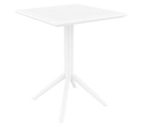 CLP Mesa Plegable Sky Cuadrada o Redonda En Plástico I Mesa Fácil De Almacenar para Exterior Resistente A La Intemperie, Color:Blanco, Forma:Angular