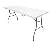 Mesa Plegable Solid 180cm, portátil, Uso Interior/Exterior Tablero Resina HDPE 3,5cm, Capacidad 6/8 y Carga 150 kg. Multiuso