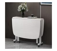 Mesa plegable versátil con 6 ruedas, mesa redonda de cocina, marco de metal resistente, diseño que ahorra espacio para 4-8 personas, perfecta para el hogar y eventos