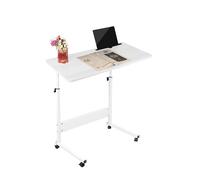 Mesa portatil Ordenador Escritorio con Ruedas 60 * 40CM Mesa Auxiliar Ajustable para Dormitorio