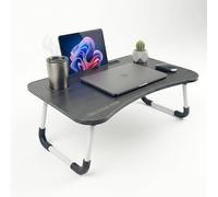 Mesa Portátil para Cama y Sofá con Portavasos y Ranura para Tablet, Mesa Plegable para Portátil hasta 17.3”, Bandeja Desayuno Cama Antideslizante, Soporta 20 kg, Mesa Laptop para Trabajar, Estudiar
