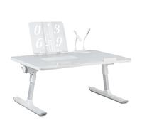 Mesa portátil para ordenador, mesa de cama plegable de bambú, bandeja ajustable para ordenador portátil, con patas ajustables y bandeja reclinable, soporte de ordenador, sofá cama (60 x 40 x 26 - 39