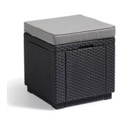 Mesa-pouf de jardín Keter - ALLIBERT by KETER - Cubo con cojín - Gris grafito - 47,1 L