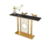 Mesa Recibidor Decoración Mesa Recibidor Entrada Metálica Creativa Moderna Premium con Superficie de Roca para Pasillo, Dormitorio, Salón y Vestíbulo(Black,80 * 30 * 80cm)