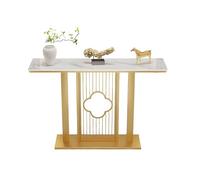 Mesa Recibidor Decoración Mesa Recibidor Entrada Metálica Creativa Moderna Premium con Superficie de Roca para Pasillo, Dormitorio, Salón y Vestíbulo(White1,120 * 30 * 80cm)