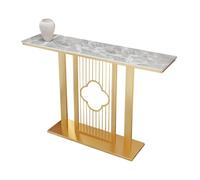 Mesa Recibidor Decoración Mesa Recibidor Entrada Metálica Creativa Moderna Premium con Superficie de Roca para Pasillo, Dormitorio, Salón y Vestíbulo(Gray,80 * 30 * 80cm)