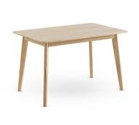 Mesa rectangular 120x80 patas de hevea con sobre chapado en roble
