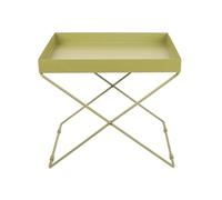 Mesa rectangular de metal, pequeña mesa auxiliar para exteriores, para patio, balcón y jardín, diseño minimalista con fuerte capacidad de carga