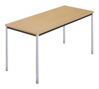 Mesa rectangular, tubo cuadrado cromado A x P 1400 x 700 mm