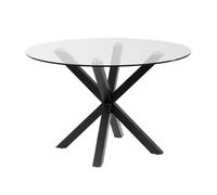 Mesa redonda Argo completa en cristal y patas de acero