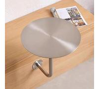 Mesa Redonda de Acero Inoxidable de fácil Limpieza para Montar en Pared, Mesa de Acento Colgante en Pared para SPA, Gimnasio y café Silver,35cm