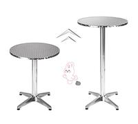 Mesa redonda de aluminio para bar - Mesa de bar para cocina y sala de estar - Metal Construction, Adjustable Height 60x60x70/110 cm - Stylish Dining & Entertaining Solution